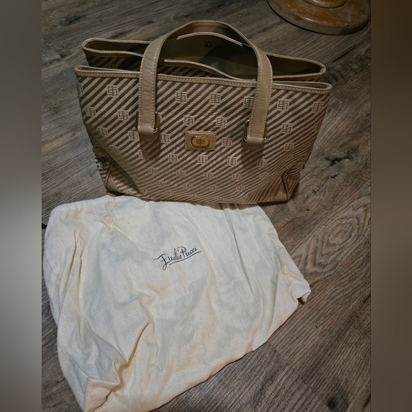 Elegant Vintage Emilio Pucci Canvas Handbag - Picture 6 of 7